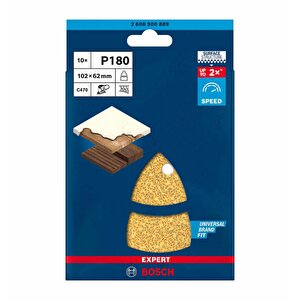 Bosch Expert 102x62 Mm 180 Kum Üçgen Zımpara Kağıdı 10'lu 2608900889