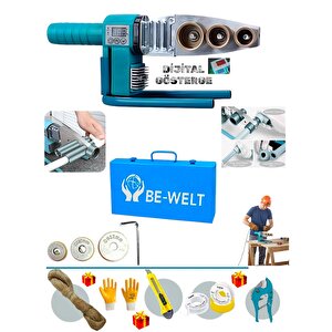 Hedi̇yeli̇ Di̇ji̇tal Göstergeli̇ Elektri̇kli̇ + 3 Adet Paftali Plasti̇k Boru Kaynak Maki̇nasi