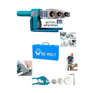 Di̇ji̇tal Göstergeli̇ Elektri̇kli̇ + Makas Hedi̇yeli̇ 3 Adet Paftali Plasti̇k Boru Kaynak Maki̇nasi