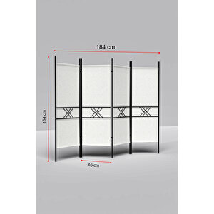 4 Kanatli Beyaz Paravan 1444b