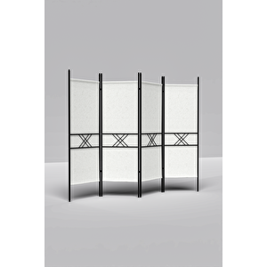 4 Kanatli Beyaz Paravan 1444b