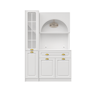 Guneystore Armoni Gold Midi Kahve Köşesi Sol Vitrinli Komple Mdf - Ücretsiz Montaj