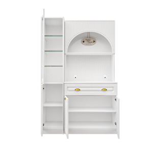 Guneystore Armoni Gold Midi Kahve Köşesi Sol Vitrinli Komple Mdf - Ücretsiz Montaj