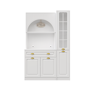 Guneystore Armoni Gold Midi Kahve Köşesi Sağ Vitrinli Komple Mdf - Ücretsiz Montaj