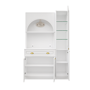 Guneystore Armoni Gold Midi Kahve Köşesi Sağ Vitrinli Komple Mdf - Ücretsiz Montaj