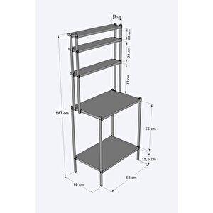 Robot Süpürge Uyumlu Raflı Mutfak Kahve Köşesi Dolap Raf  Mutfak Organizer Bango
