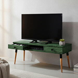 Masif Ahşap Tv Ünitesi 150 Cm – İskandinav Stil, Doğal, 2 Çekmeceli Ve 1 Raflı | Modest Tv-150 Ye