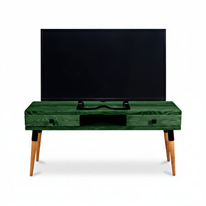 Masif Ahşap Tv Ünitesi 150 Cm – İskandinav Stil, Doğal, 2 Çekmeceli Ve 1 Raflı | Modest Tv-150 Ye