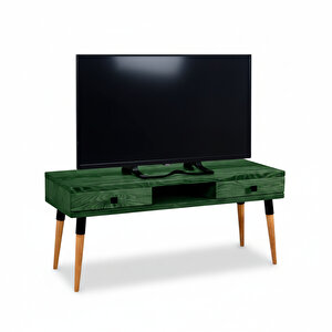 Masif Ahşap Tv Ünitesi 120 Cm – İskandinav Stil, Doğal, 2 Çekmeceli Ve 1 Raflı | Modest Tv-120 Ye