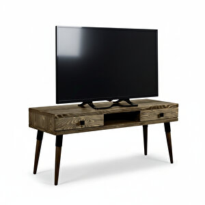 Masif Ahşap Tv Ünitesi 150 Cm – İskandinav Stil, Doğal, 2 Çekmeceli Ve 1 Raflı | Modest Tv-150 Cv