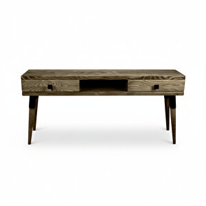 Masif Ahşap Tv Ünitesi 120 Cm – İskandinav Stil, Doğal, 2 Çekmeceli Ve 1 Raflı | Modest Tv-120 Cv