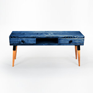 Masif Ahşap Tv Ünitesi 120 Cm – İskandinav Stil, Doğal, 2 Çekmeceli Ve 1 Raflı | Modest Tv-120 Ig