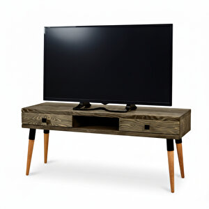 Masif Ahşap Tv Ünitesi 150 Cm – İskandinav Stil, Doğal, 2 Çekmeceli Ve 1 Raflı | Modest Tv-150 Cv Tk