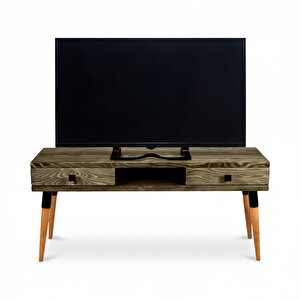 Masif Ahşap Tv Ünitesi 150 Cm – İskandinav Stil, Doğal, 2 Çekmeceli Ve 1 Raflı | Modest Tv-150 Cv Tk