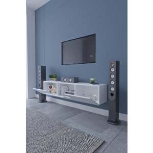 Best Duvara Monte Tv Ünitesi - Tv Sehpası Düşer Kapaklı Tv Ünitesi Televizyon Sehpası