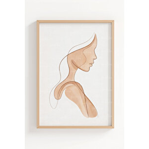 Zarif Figürler Minimal 2’li Ahşap Çerçeveli Tablo Seti 50x70 cm
