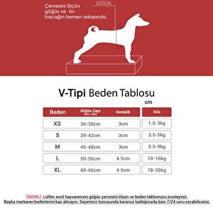 V-tipi Köpek Göğüs Tasması, Kırmızı, S S