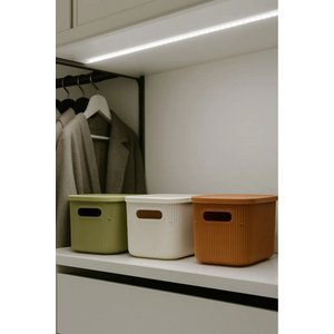 Colors Mix 3 Adet 6 Lt Dolap İçi Düzenleyici Organizer Hobi Oyuncak Kutusu Kapaklı Saklama Kutusu