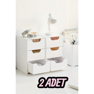 Tidy 2 Adet Mini Çekmece Organizer 3 Çekmeceli Çok Amaçlı Düzenleyici-takı Hobi Aksesuar Organizeri