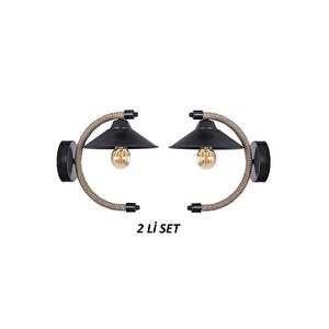 Sensei  Siyah Halatlı Aplik 2li Set