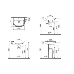 S20 Lavabo 55 Cm Beyaz 5502l003-0001
