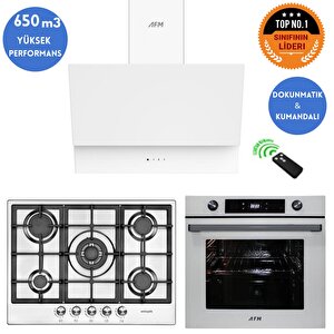 Ve Afm Tech Markalı /inoxe Dijital Turbolu  Ankastre Set ( 22 380 Wok + Fm7700 + Fm3401 )