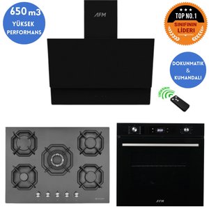 Ve Afm Tech Markalı / Chr 5 Gözlü 1'wok Siyah Ankastre Set ( 22 385 + Fm7700 + Fm3400 )