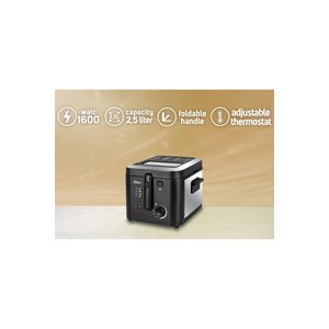 Zln0010 Inox Fritöz | 2.5l | 1600w | Ayarlanabilir Termostat | Paslanmaz Çelik Gövde | Xl