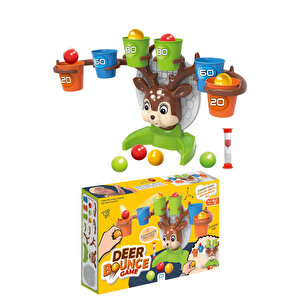 Deer Bounce Game +4 Yaş Için 1-3 Oyunculu Eğlenceli Rekabetçi Hedef Top Atış Aile Oyunu
