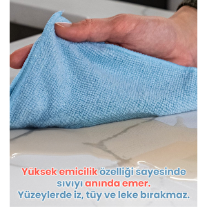 Mikrofiber Temizlik Bezi 2 Adet - 40x40 Cm, 375 Gsm, Parlak Dokulu, 60 Gr ±2, Yüksek Emici, İz Bırakmaz