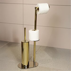 Hareketli Wc Set Yuvarlak Parlak Altın Kbw-829gl