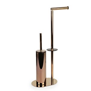Hareketli Wc Set Yuvarlak Parlak Bakır Kbw-829rs