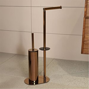 Hareketli Wc Set Yuvarlak Parlak Bakır Kbw-829rs