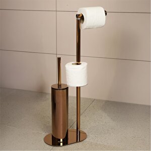 Hareketli Wc Set Yuvarlak Parlak Bakır Kbw-829rs