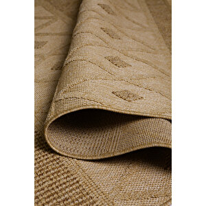 Seyran Loopy 620 Bej-kahve Halı Ince Mutfak Kilim Salon Kesme Halı Yolluk 200x300 cm