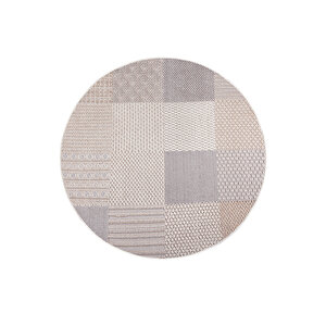 Enti Bonn 8806 Krem Daire Iskandinav Halı Salon Halısı Kesme Halı Yolluk 160x160 cm
