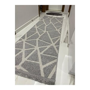 Enti Togo 7501 Gri Hav Toz Vermez Hasır Dokulu Koridor Mutfak Salon Kesme Halı 80x200 cm