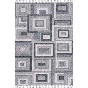 Enti Bukle 1404 Gri Iskandinav Halı Kesme Yolluk Salon Halı Koridor Oturma Odası Halısı 100x400 cm