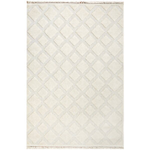 Enti Togo 7507 Beyaz Hav Toz Vermez Hasır Dokulu Koridor Mutfak Salon Kesme Halı 160x300 cm