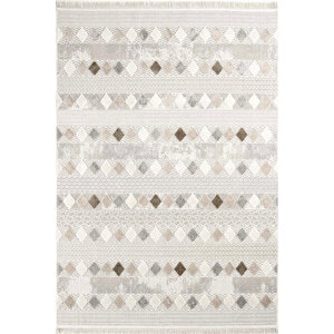 Enti Bonn 8807 Bej Iskandinav Halı Salon Halısı Kesme Halı Yolluk 100x200 cm