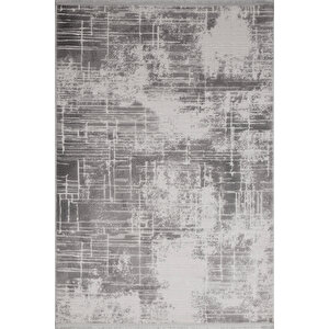 Luxess Valeria 1071 Gri Halı Kilim Kaymaz Taban Yıkanabilir Salon Mutfak Kesme Yolluk 100x250 cm