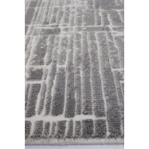 Luxess Valeria 1071 Gri Halı Kilim Kaymaz Taban Yıkanabilir Salon Mutfak Kesme Yolluk 100x250 cm