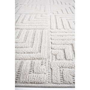 Luxess Dizayn 1062 Bej Kaymaz Taban Kesme Yolluk Mutfak Halısı Modern Salon Halısı 100x450 cm