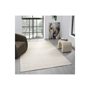 Seyran Loopy 620 Krem - Bej Halı Ince Mutfak Kilim Salon Kesme Halı Yolluk Koridor Halısı 120x200 cm