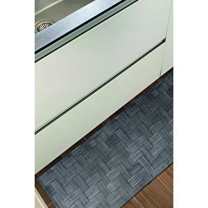 Decoser Hasır 8053 Antrasit Halı Kilim Kaymaz Taban Salon Mutfak Kesme Yolluk 200x290 cm