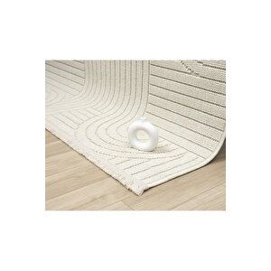 Seyran Loopy 623 Krem Halı Ince Mutfak Kilim Salon Kesme Halı Yolluk 100x350 cm