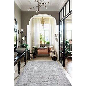 Enti Terrace 8202 Gri Iskandinav Halı Yıkanabilir Kesme Yolluk Koridor Kaymaz Çocuk Odası 160x230 cm