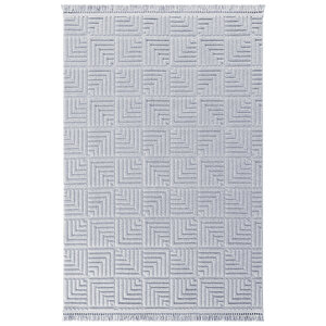 Luxess Dizayn 1062 Gri Kaymaz Taban Kesme Yolluk Mutfak Halısı Modern Salon Halısı 80x350 cm