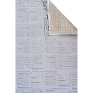 Luxess Dizayn 1062 Gri Kaymaz Taban Kesme Yolluk Mutfak Halısı Modern Salon Halısı 80x350 cm