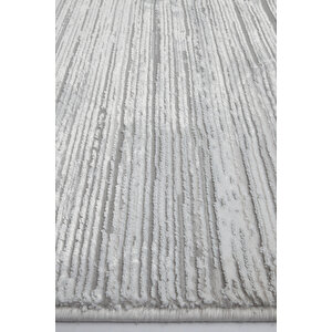 Luxess Nova 1123 Gri Halı Kilim Kaymaz Taban Yıkanabilir Salon Mutfak Kesme Yolluk 120x500 cm